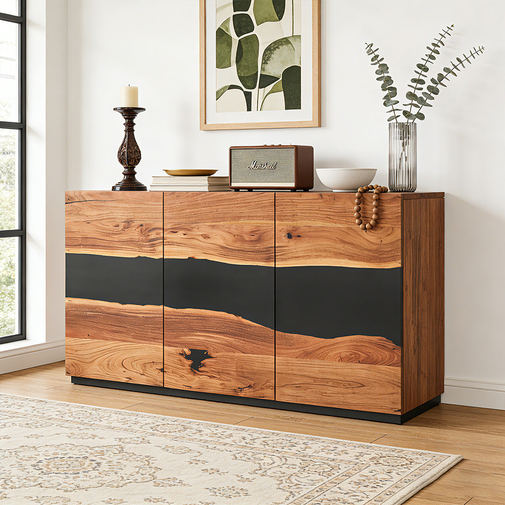 Luxury Black Walnut & Resin Credenza in Washington, D.C.