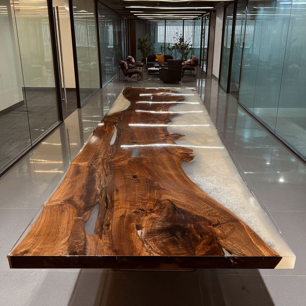 Black Walnut Epoxy Dining Table for Holiday Banquets in Los Angeles 