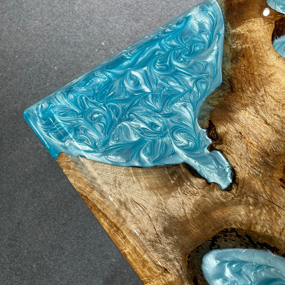 Olive Blue Resin Epoxy Tables Kazanahome
