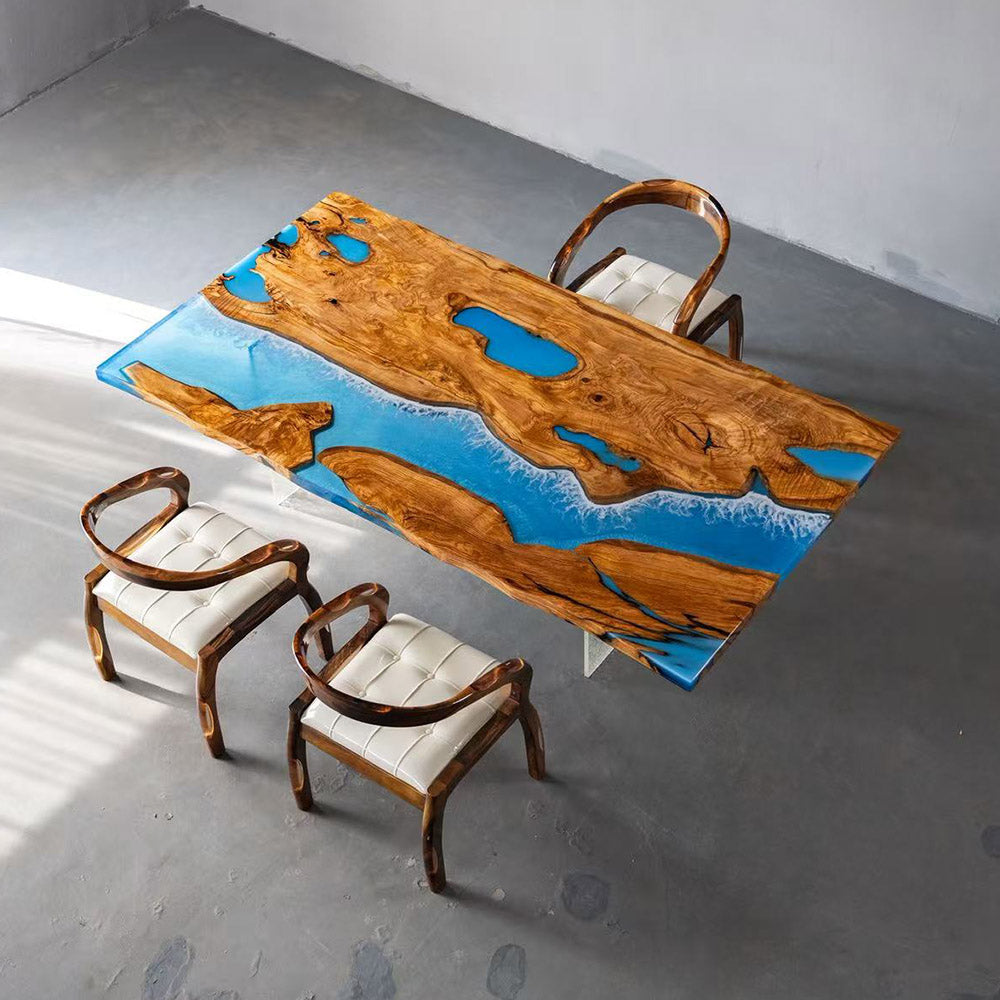 Wave River Resin Epoxy Table 48"W×90"L