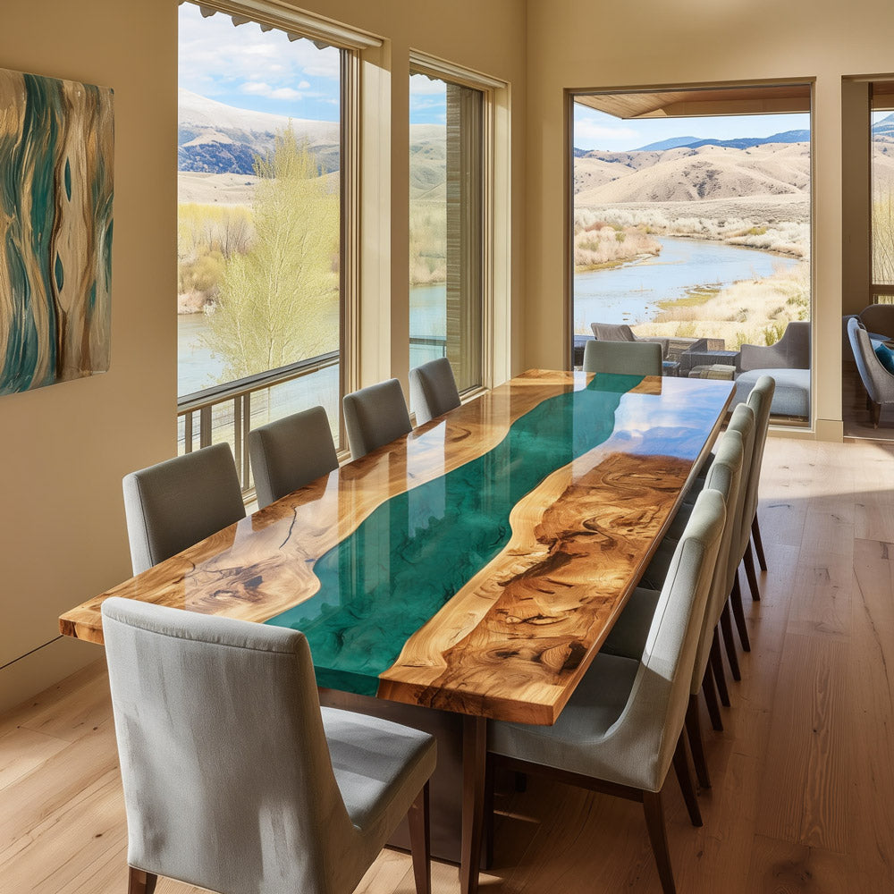 Olive River Epoxy Table - High-Contrast American Decor KCT117 in Beverly Hills