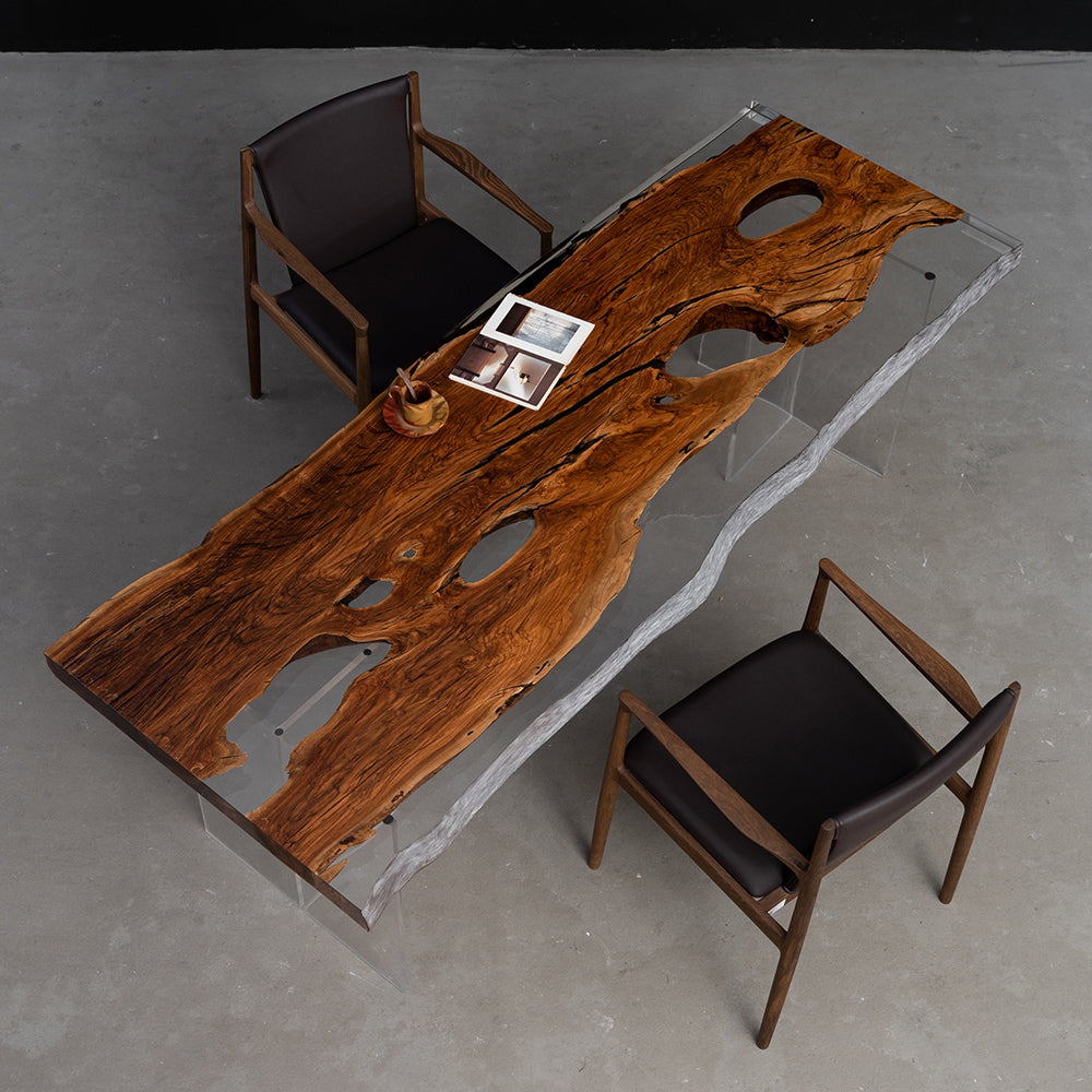 KAZANA Olive Live Edge Epoxy Table