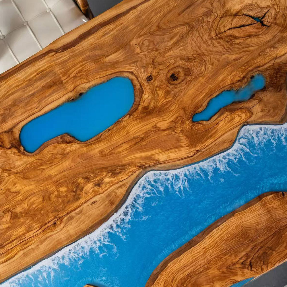KAZANAHOME Wave River Resin Epoxy Table