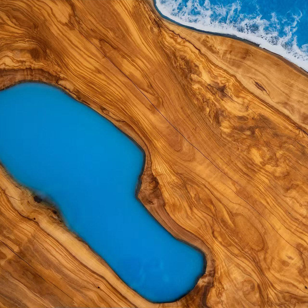 Olive  Wave River Resin Epoxy Table