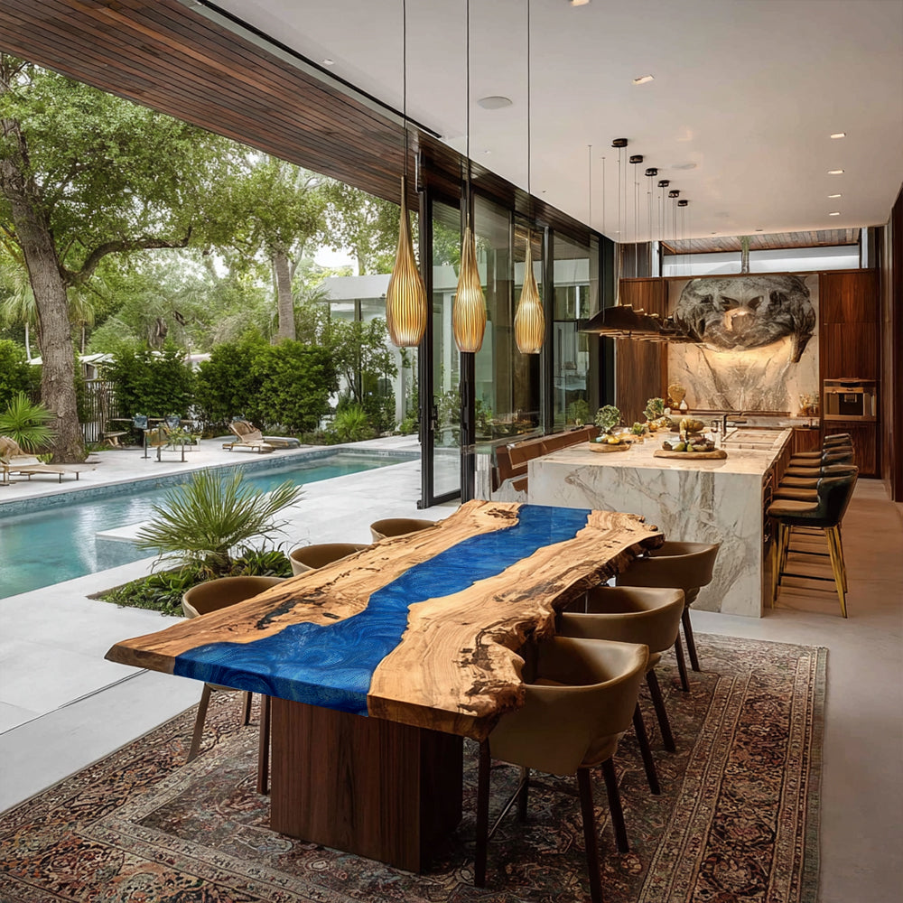 Olive Wood Resin Epoxy Table – A Coastal Treasure in Scottsdale