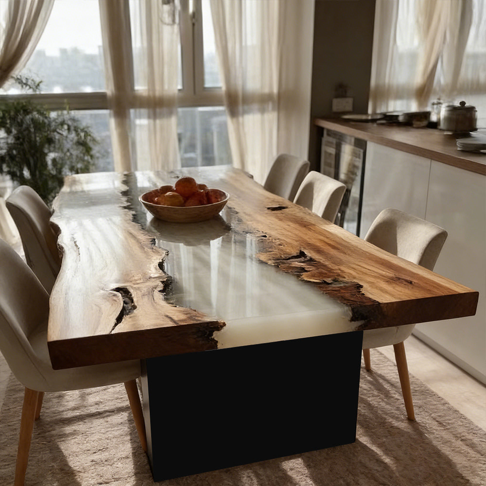 Timeless Olive Wood Epoxy Table for Contemporary Residential Dining Rooms KCT63 in Atlanta