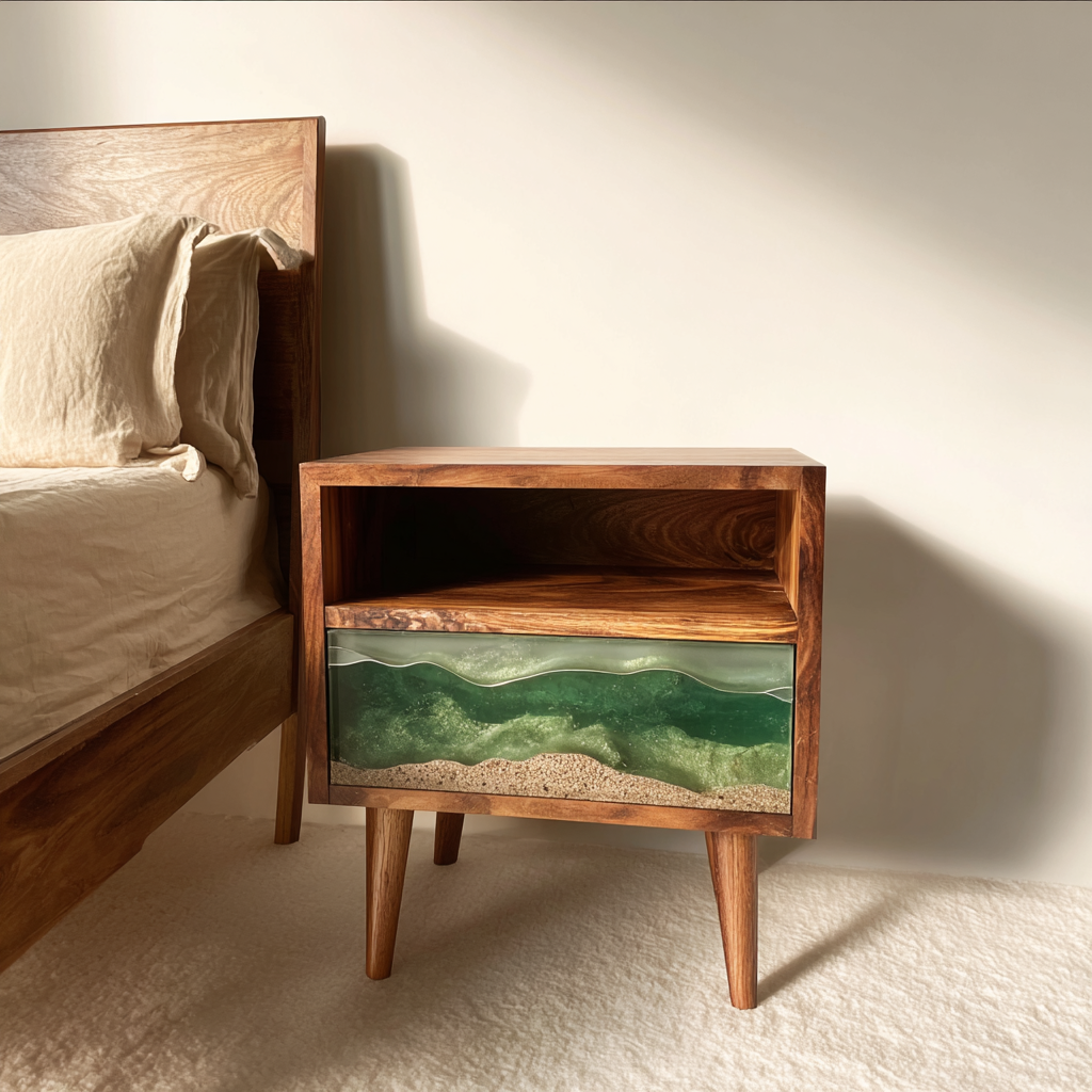 Epoxy Beside Table – Epoxy Nightstands for Boutique Hospitality and Lounge Interiors EBT3 in Miami 