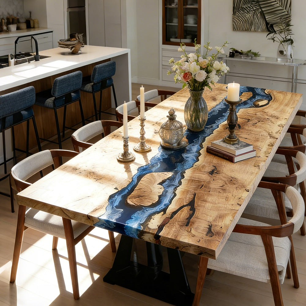 Custom Poplar River Epoxy Table  in Portland