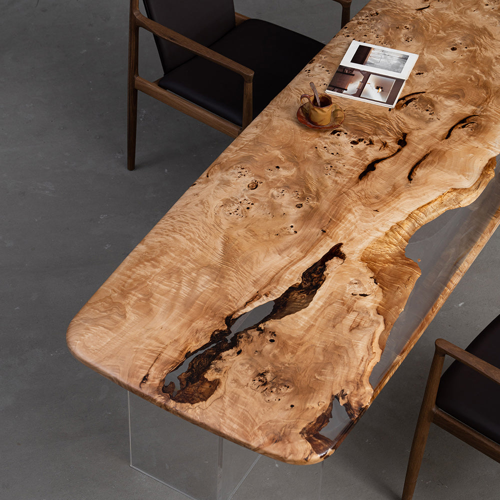 【Nanashi】WOOD PANEL TABLE 120 Wood Slab Table