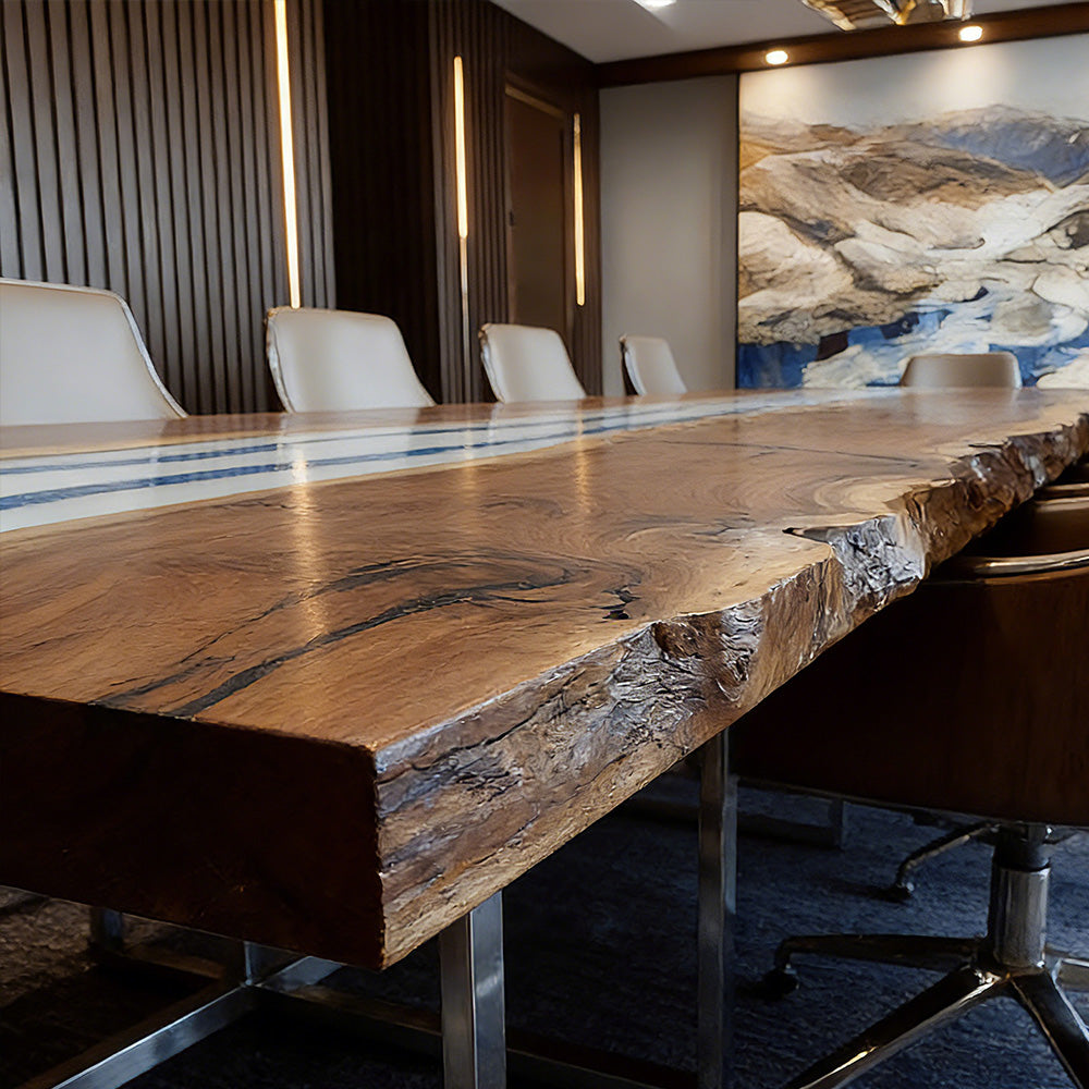 Black Walnut Executive Conference Table for Visionary Elite Boardroom in New York 