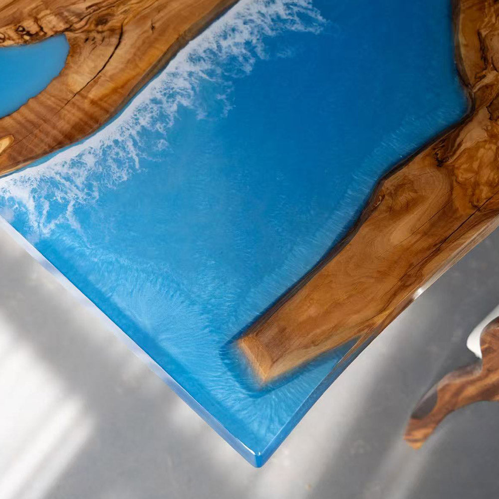 Wave Olive Epoxy Table
