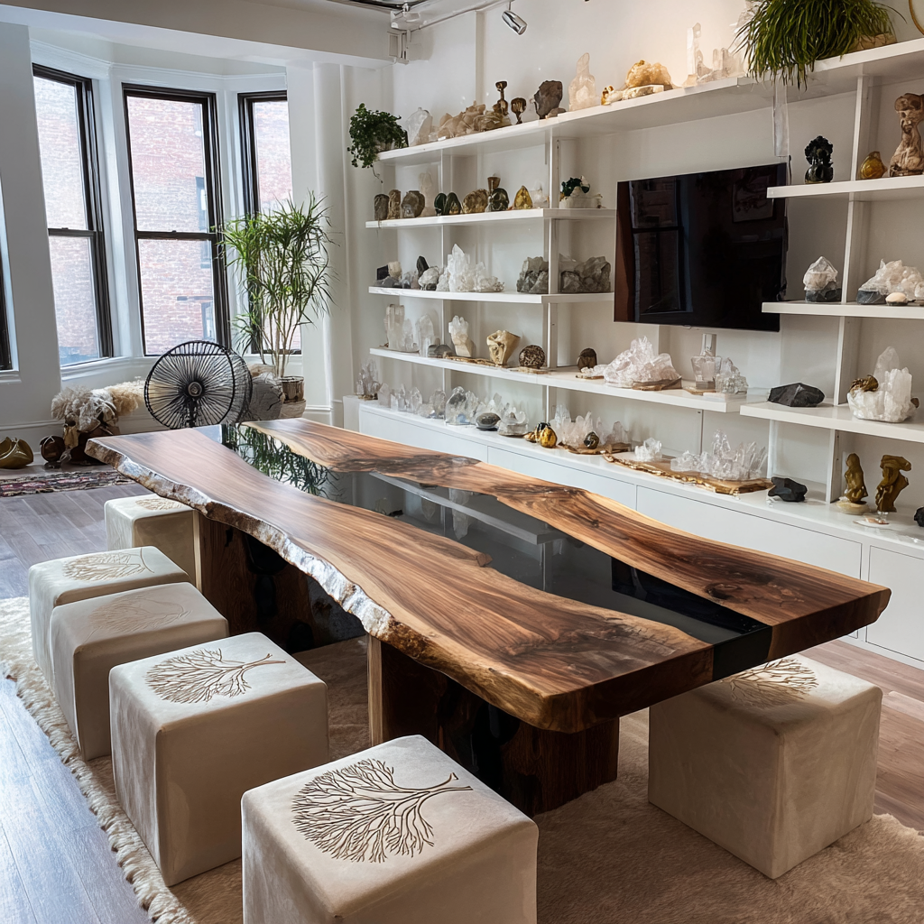 Black Walnut Live Edge Sleek Black Epoxy Table - The Soul of a Modern Luxury Homes in Phoenix