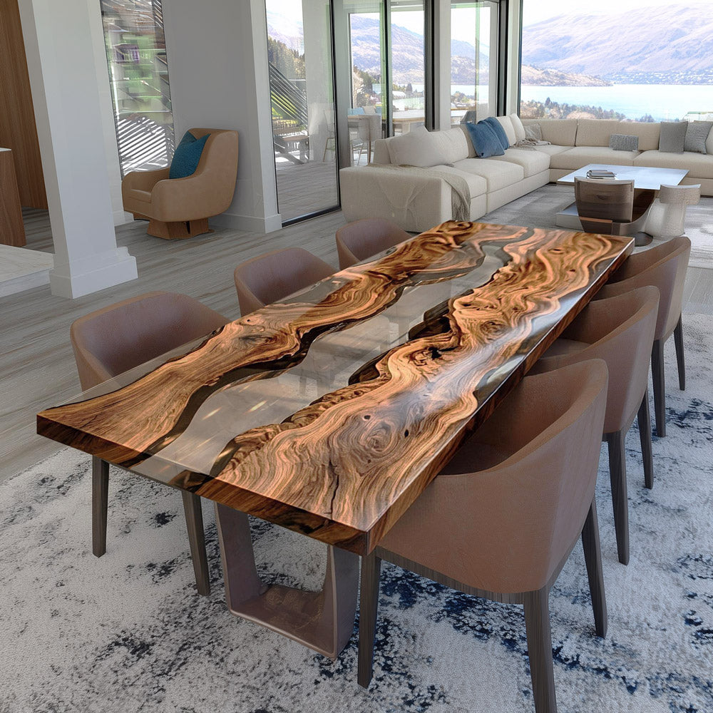 Black Walnut Clear Epoxy Tables in Nashville