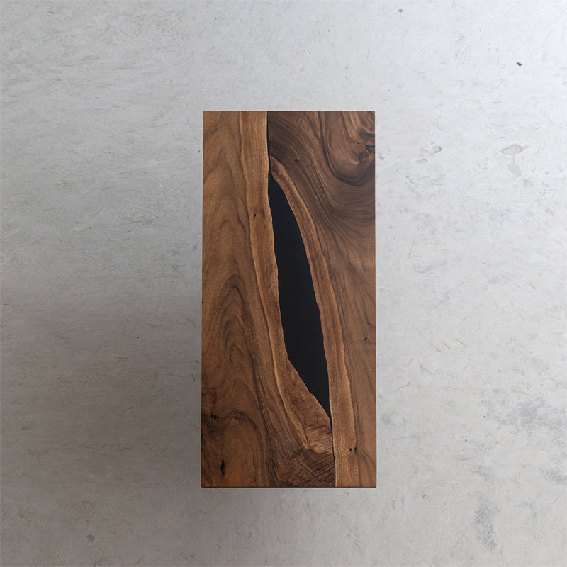 Walnut Wood Epoxy River Dining Table 31.18"W 74.8"L