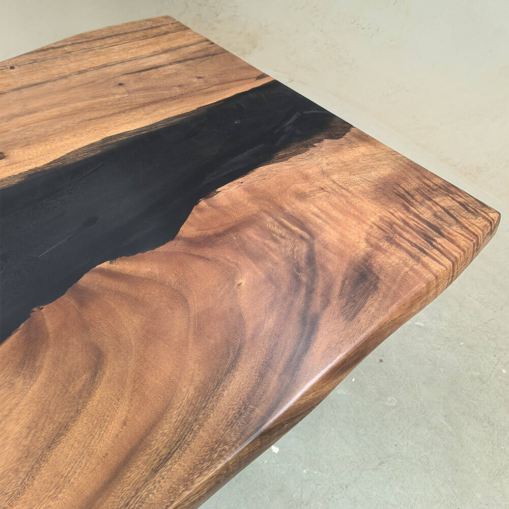 KAZANAHOME Live Edge Walnut Epoxy Table