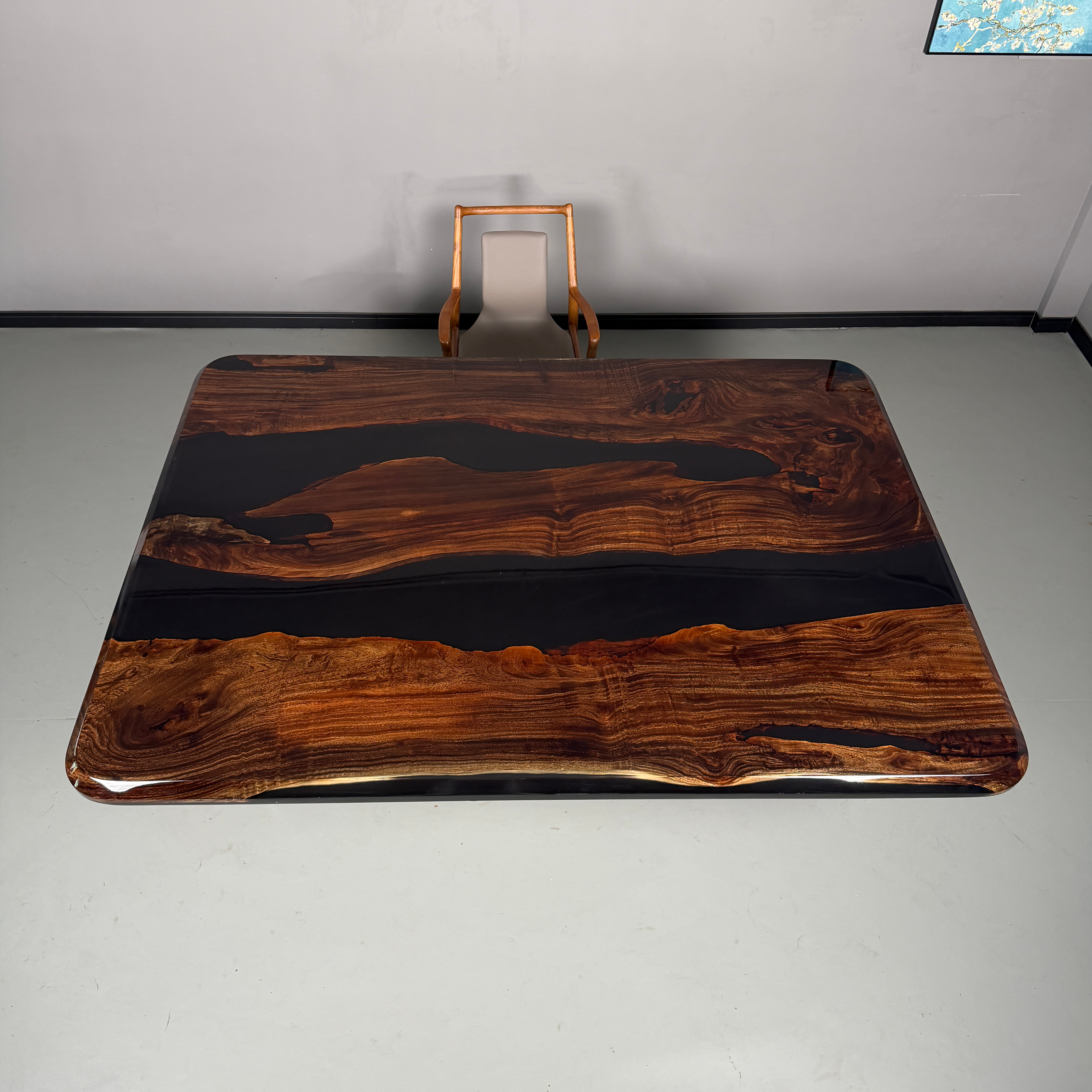 Solid Walnut Epoxy Table in Charlotte