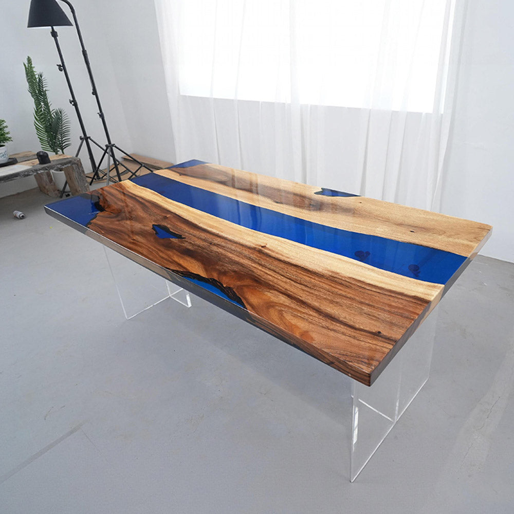 KAZANAHOME Walnut Epoxy Table  in Brooklyn