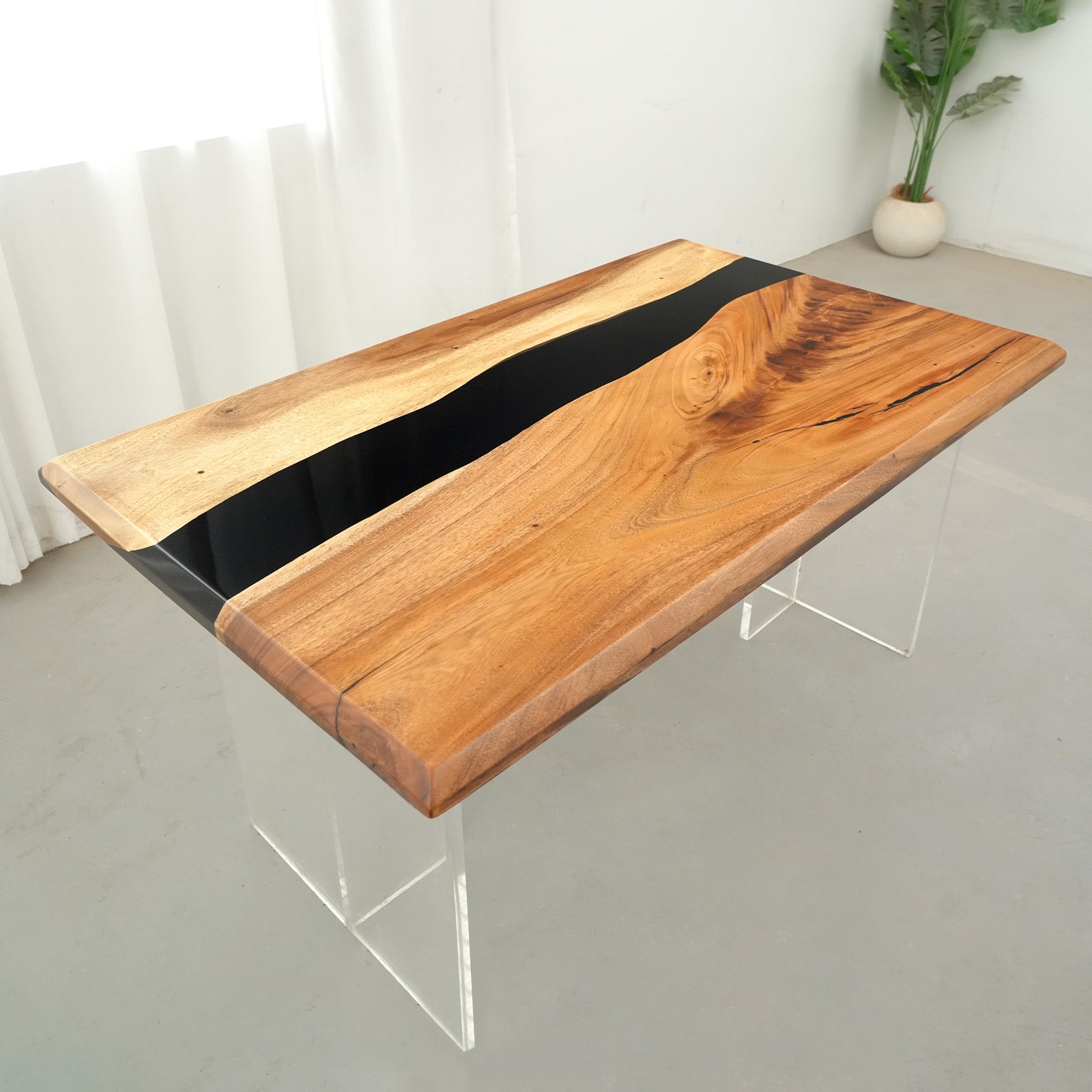 Walnut Black River Epoxy Table in Chicago