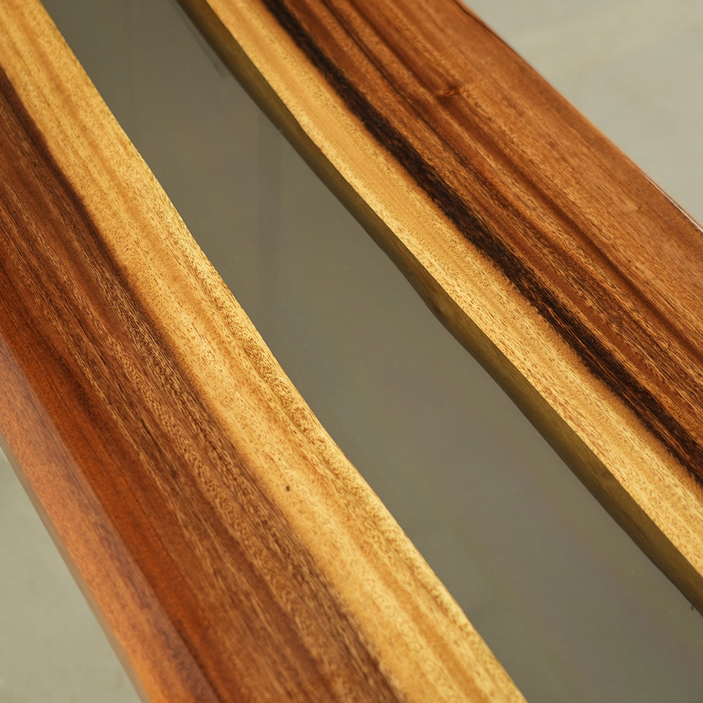 Wood Black Clear River Epoxy Table in Chicago