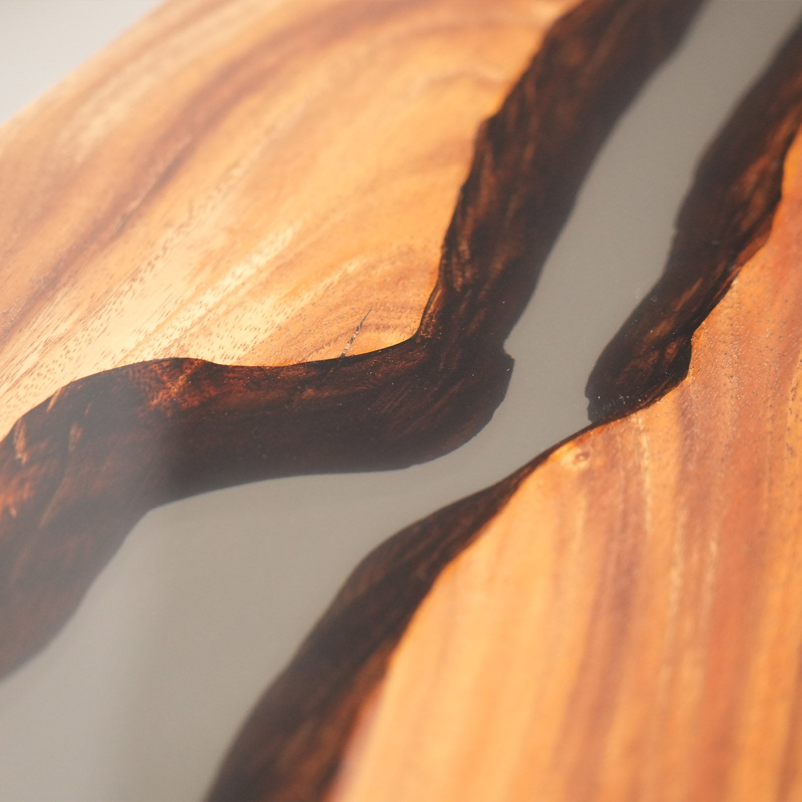Wood Black Transparent Resin Table in Chicago