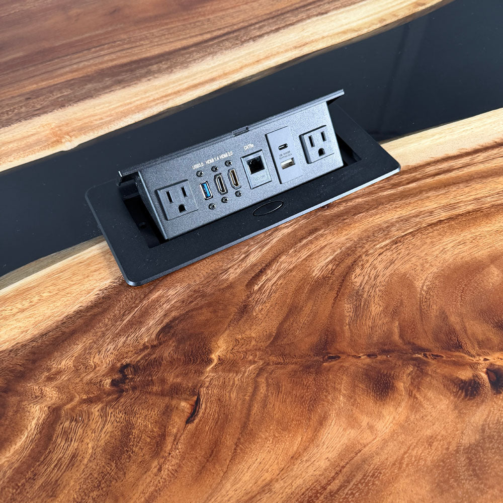 Wood Black River Epoxy Conference Table in San Diego 