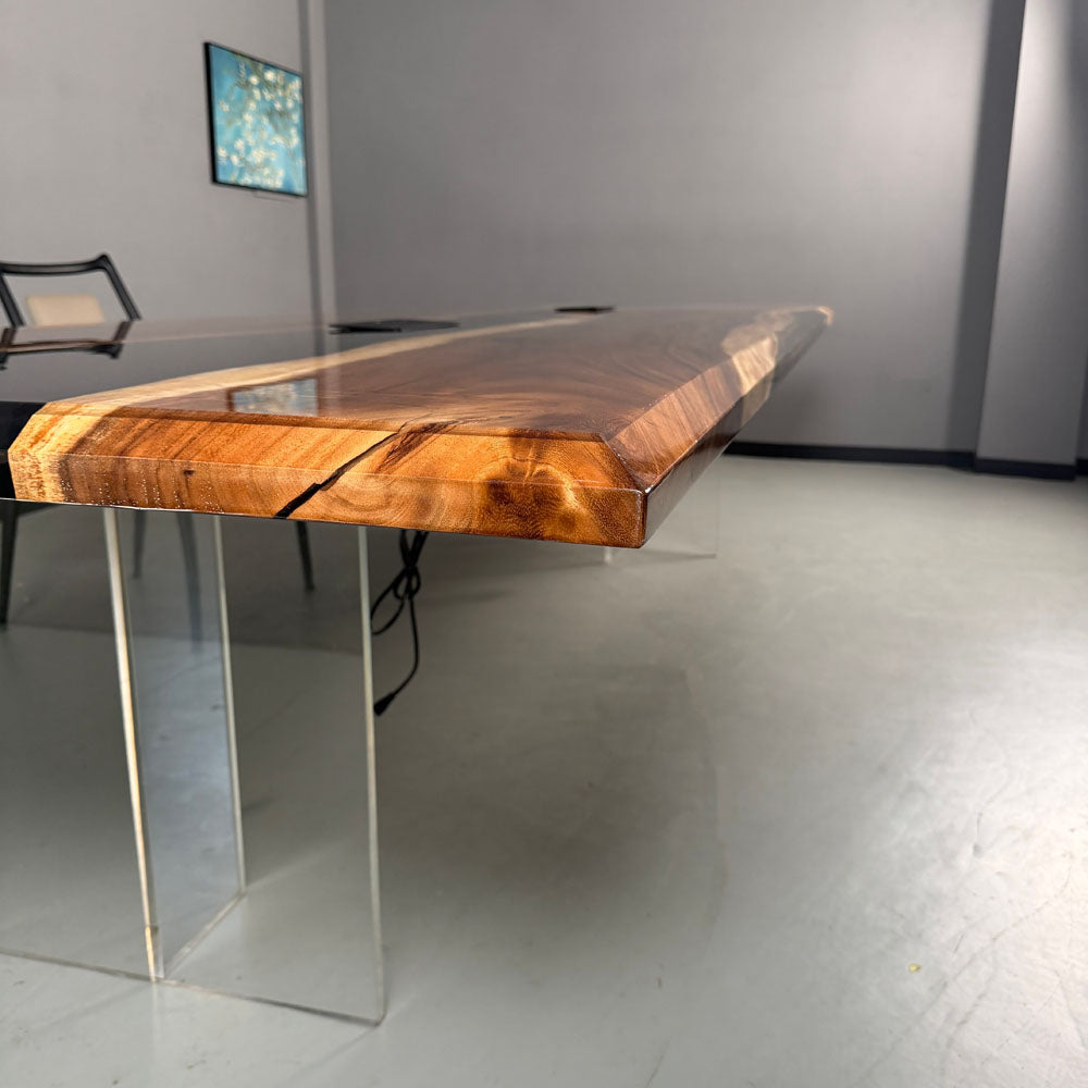 Walnut Black River Epoxy Table in San Diego 