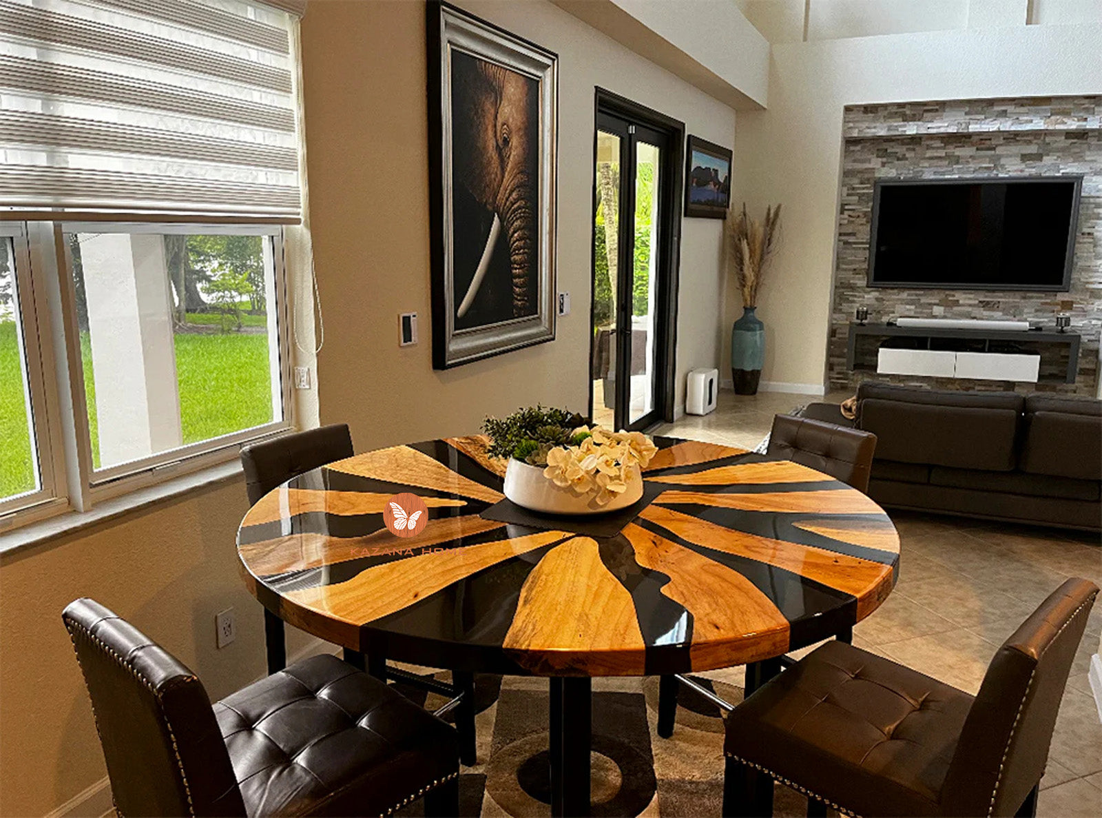 Wood Epoxy Table in Santa Ana - Kazanahome