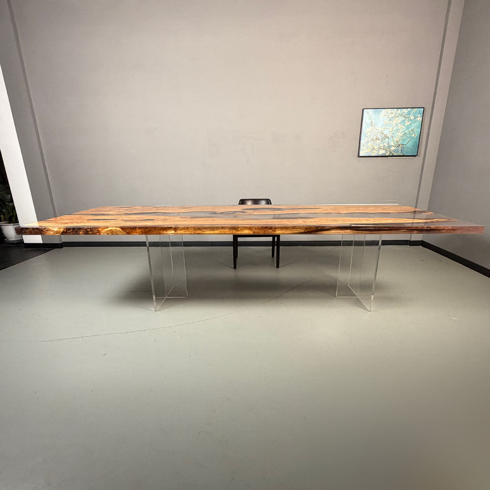 Olive Resin Clear Epoxy Tabletop in Chicago