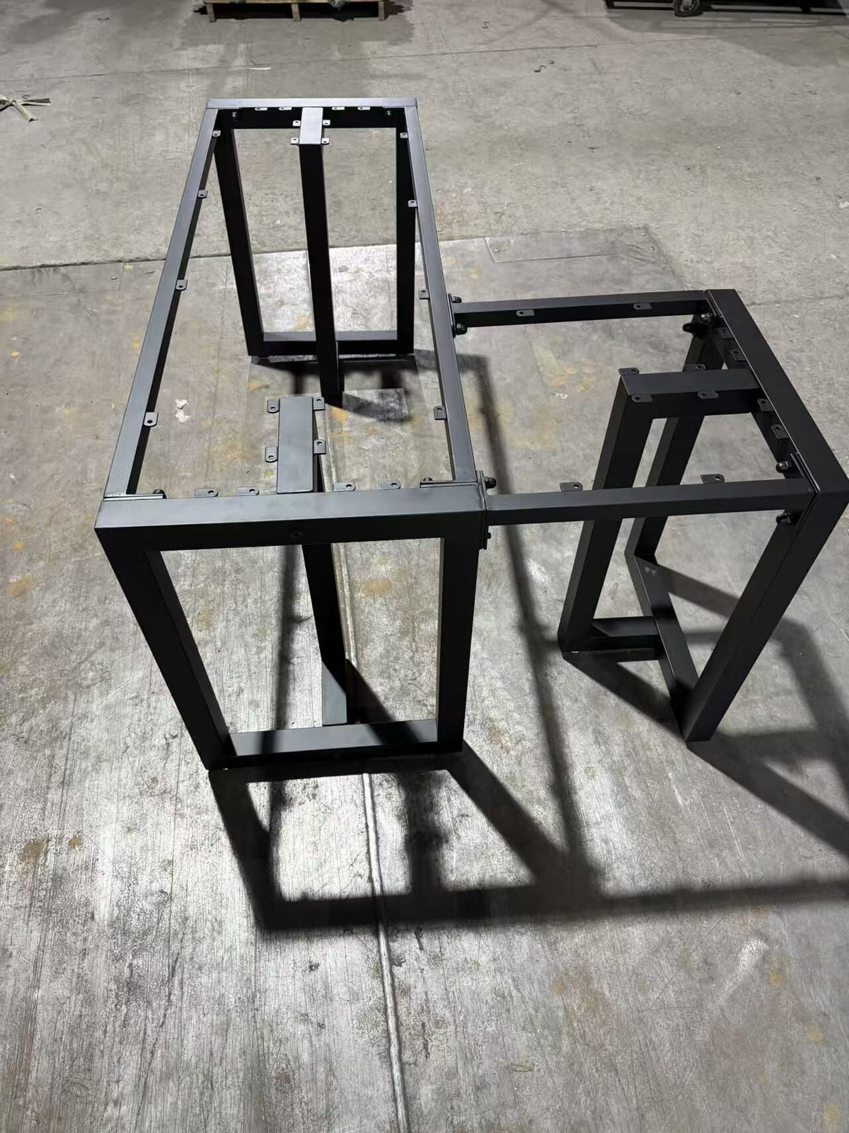 Black Walnut & Black River Resin L-Shaped Office Epoxy Table L-shape Metal Table Base Price Difference $399 for Michael