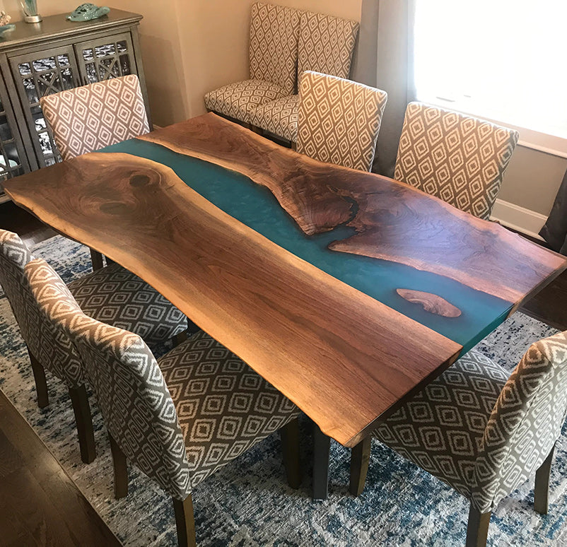 custom-black-walnut-epoxy-blue-river-table-ct61 in Chicago