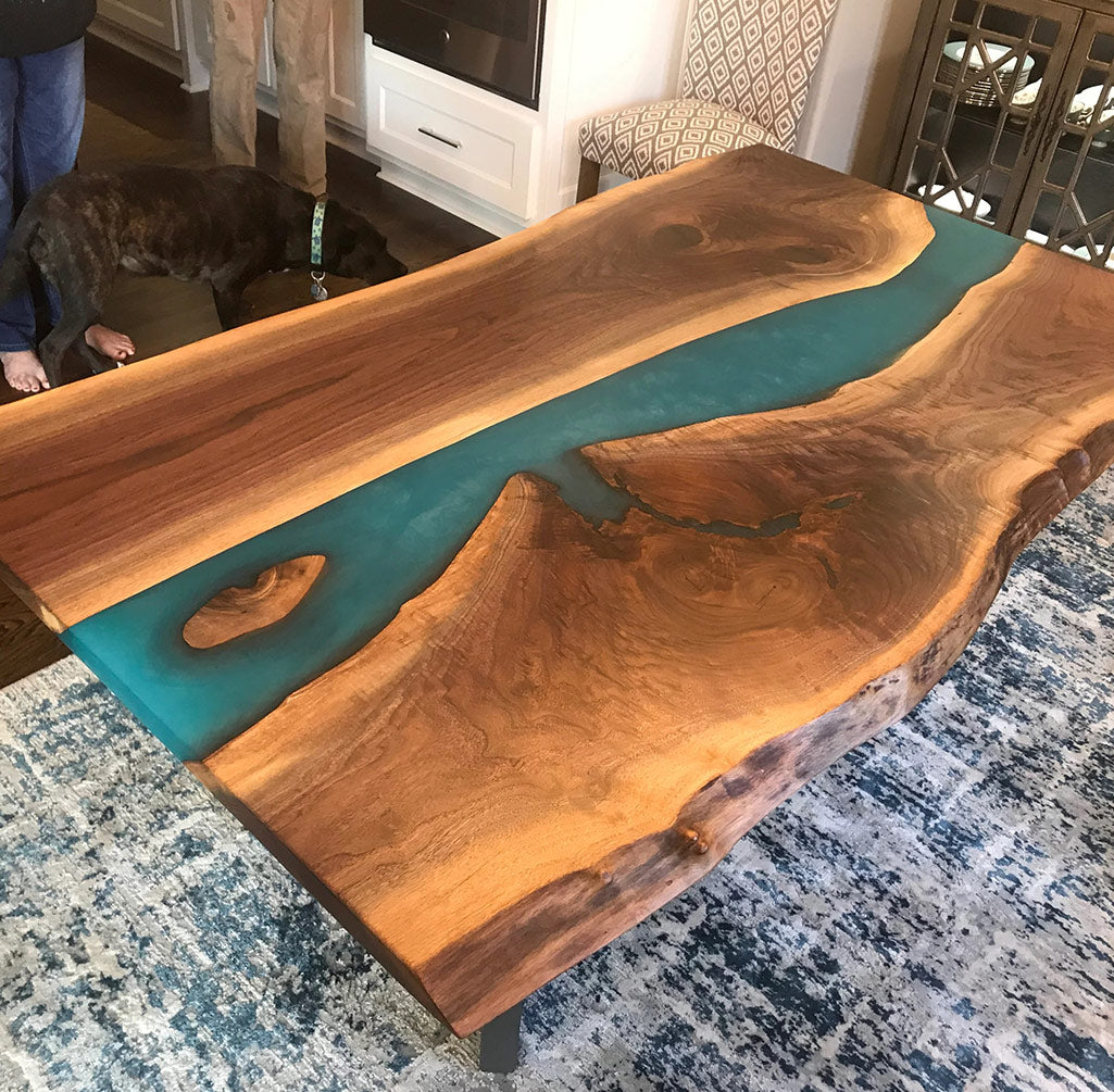 custom-black-walnut-epoxy-blue-river-table-ct61 in Chicago