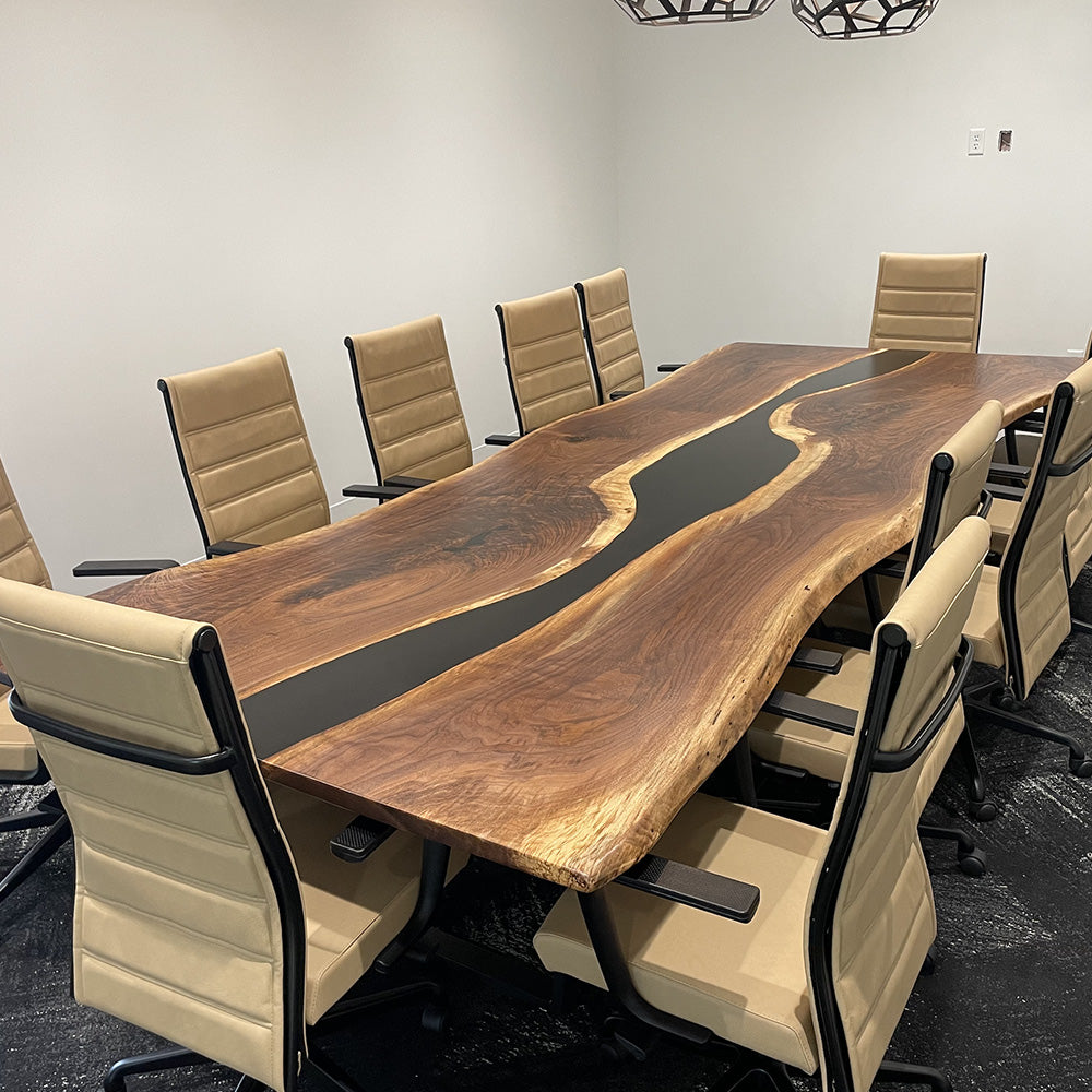 Black Walnut Live Edge Epoxy Conference Table in Atlanta