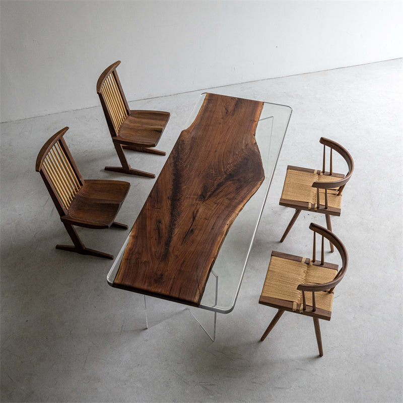Black Walnut Wood Epoxy Resin Table - Kazanahome