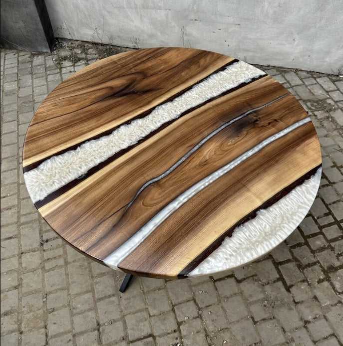Custom Epoxy Round Table for Larry