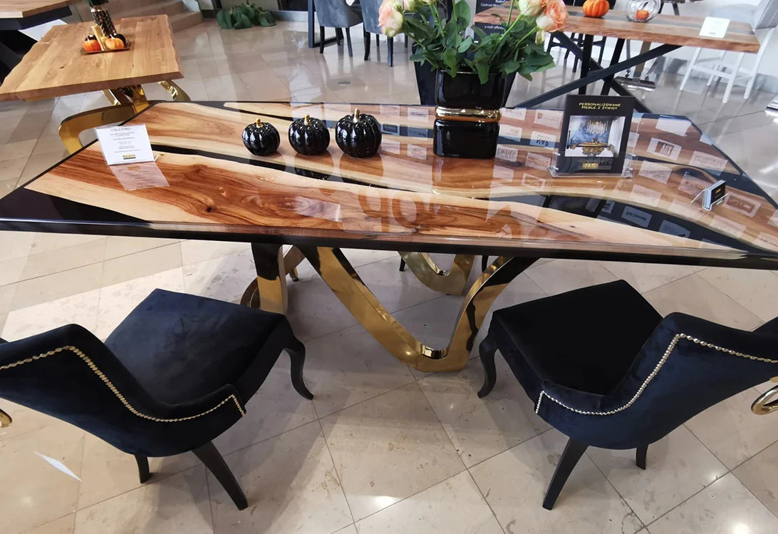 Cusatom Walnut Epoxy Table for Sandy