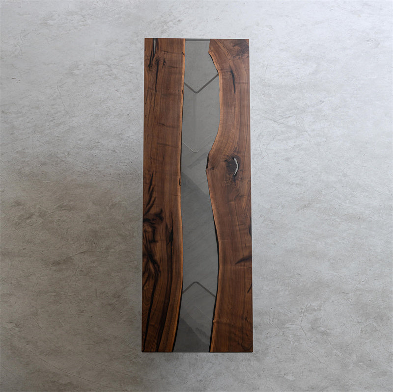 KAZANA Black Walnut Epoxy River Dining Table 33.46"Wx 111"L