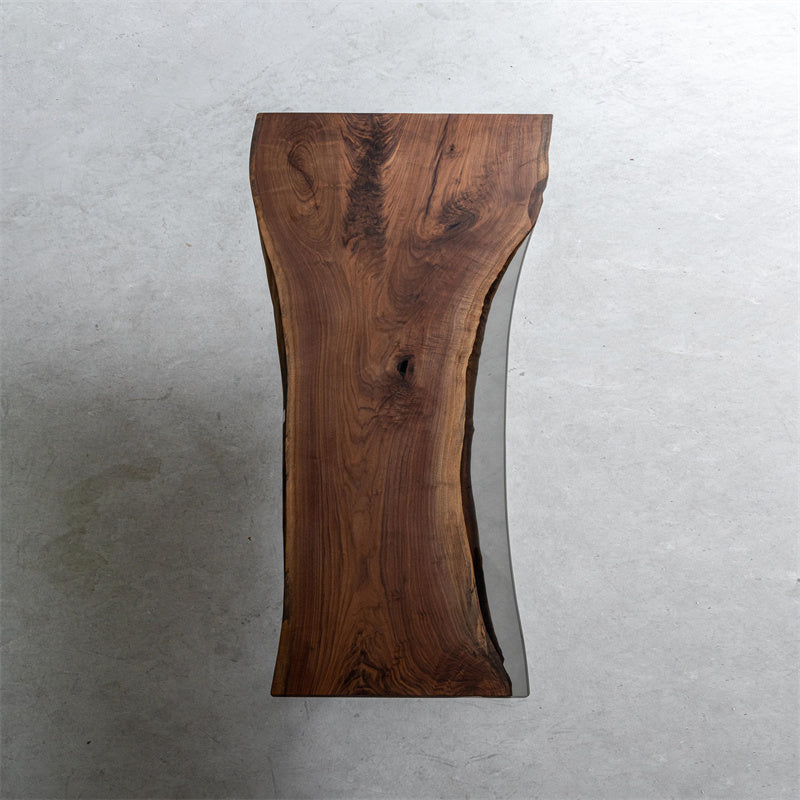 KAZANA Black Walnut Live Edge Handmade Epoxy Resin Table 38.78"Wx86.61" L