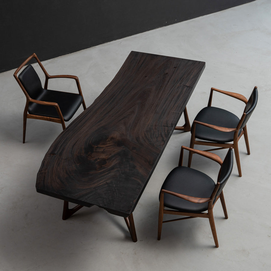 KAZANA Handmade Walnut Live Edge Wood Dining Table 33.86"Wx85.71"L