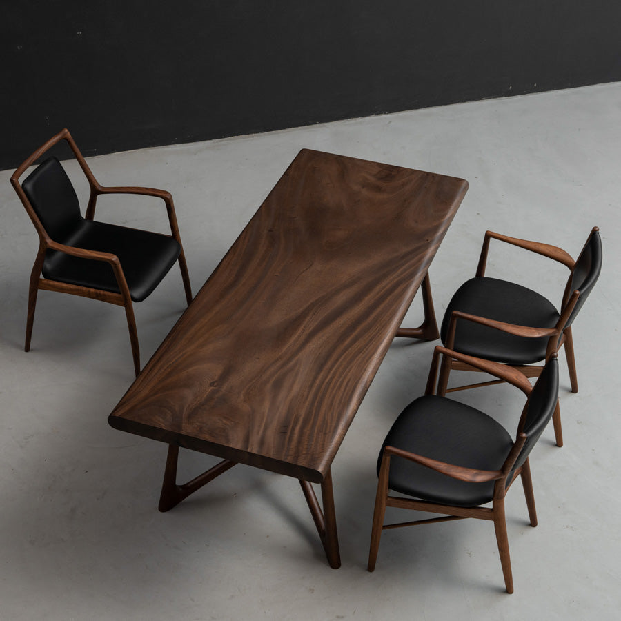 KAZANA Handmade Walnut Wood Kitchen Table 30.31"Wx70.87"L