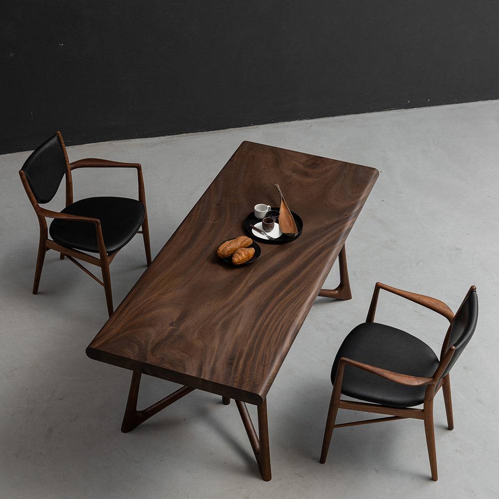 KAZANA Handmade Walnut Wood Kitchen Table 30.31"Wx70.87"L
