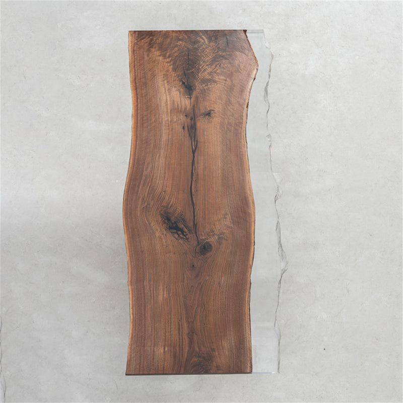 KAZANA Black Walnut Live Edge Epoxy Table 33.86"Wx 81.89"L
