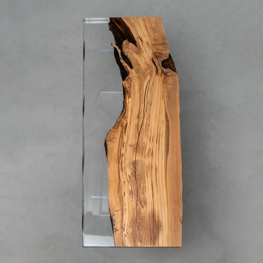 KAZANA Olive Wood Epoxy Live Edge Handmade Slab 30.91"W 72.83"L