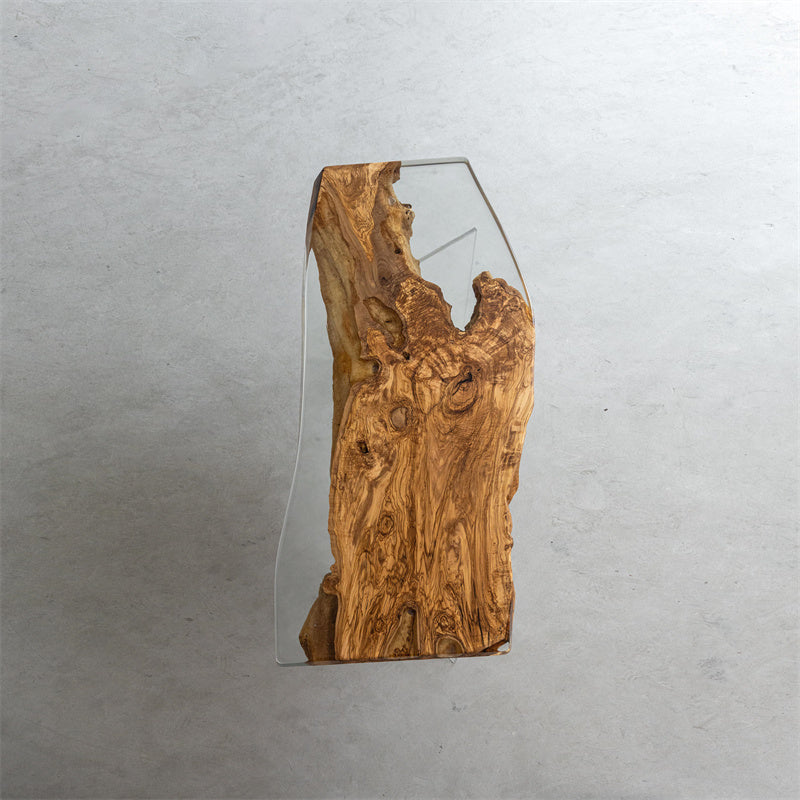 KAZANA Olive Wood Epoxy Resin  Live Edge Table 31.1"W 78.35"L