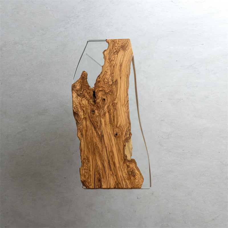 KAZANA Olive Wood Epoxy Resin  Live Edge Table 31.1"W 78.35"L