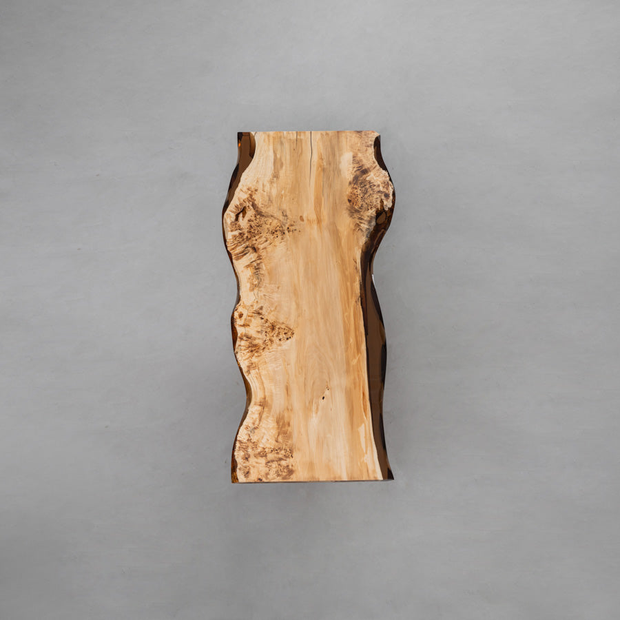 KAZANA Poplar Live Edge Wood Epoxy Table 31.69"W 66.93"L