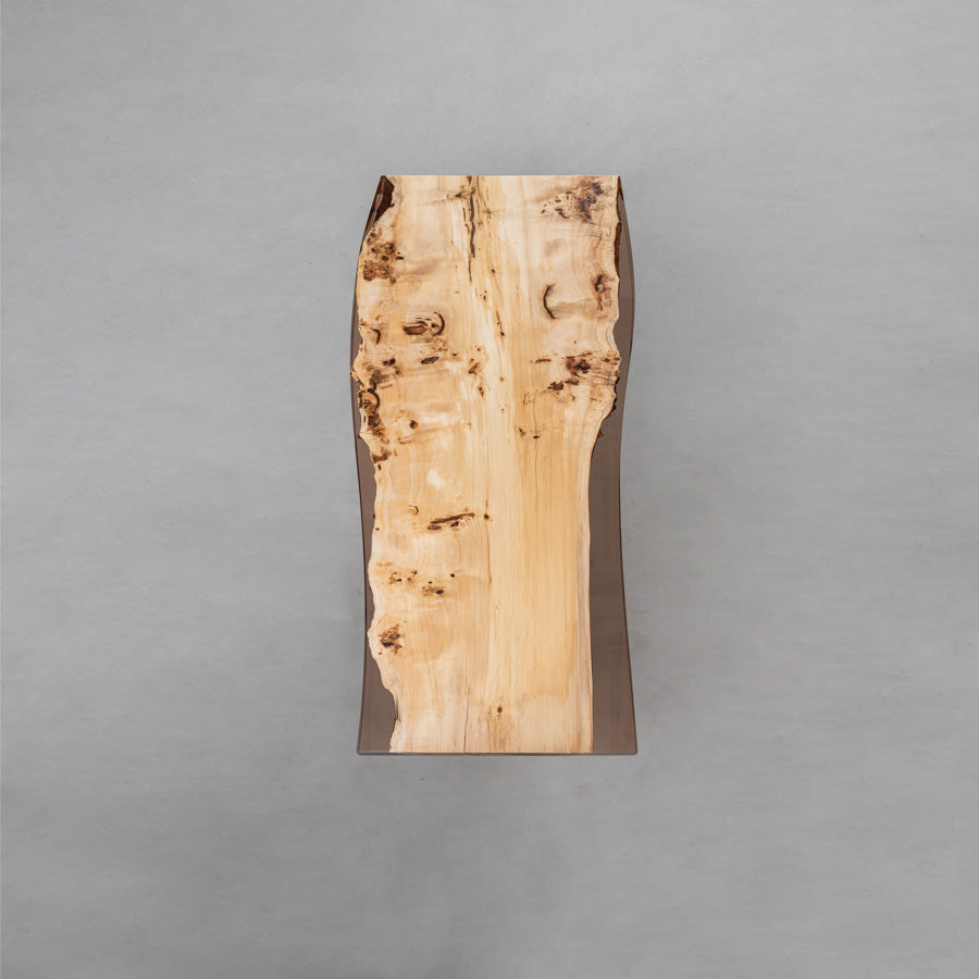 KAZANA Poplar Wood Epoxy  Live Edge Table 28.74"W 66.85"L