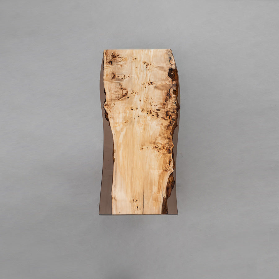 KAZANA Poplar Wood Epoxy  Live Edge Table 28.74"W 66.85"L