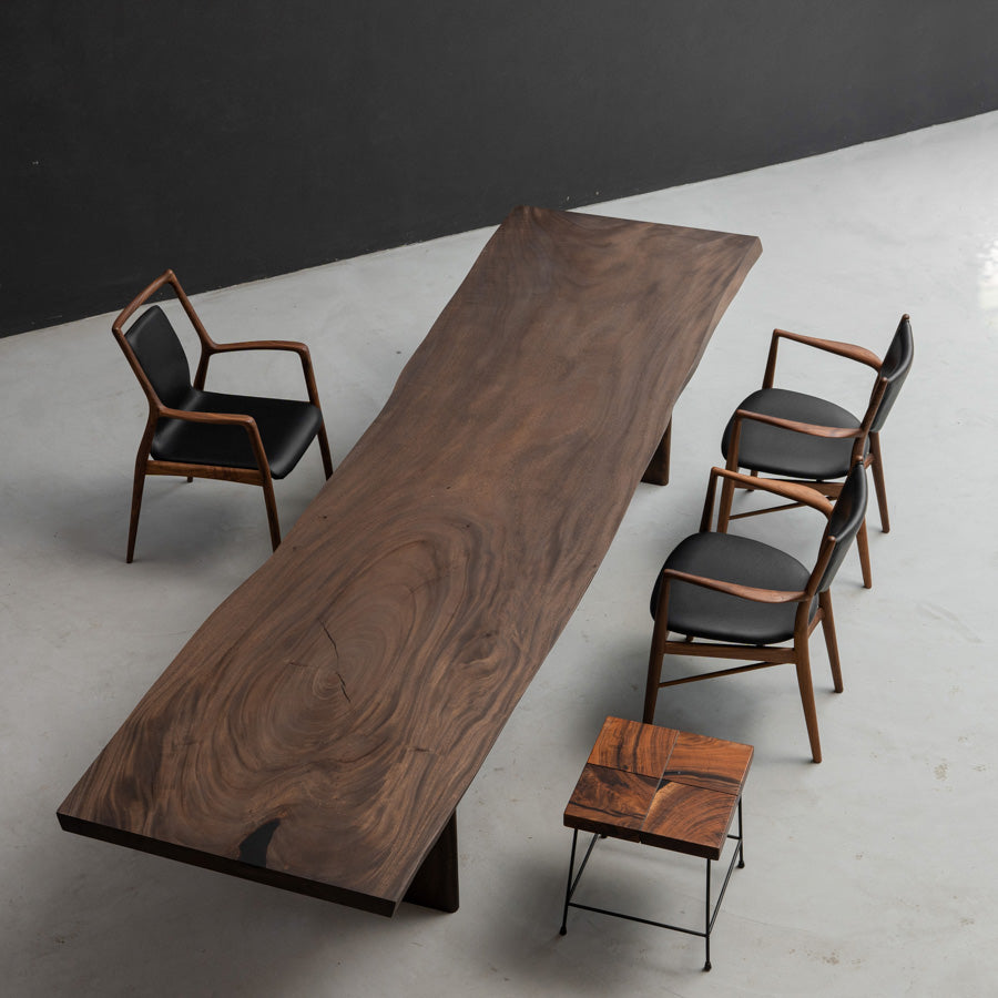 KAZANA Walnut Live Edge Wood Dining Table 36.22"Wx135.12"L