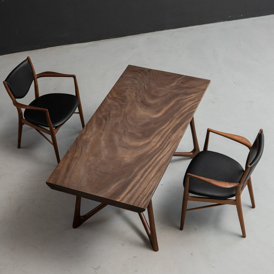 KAZANA Walnut Wood Dining Table 30.31"Wx63.23"L