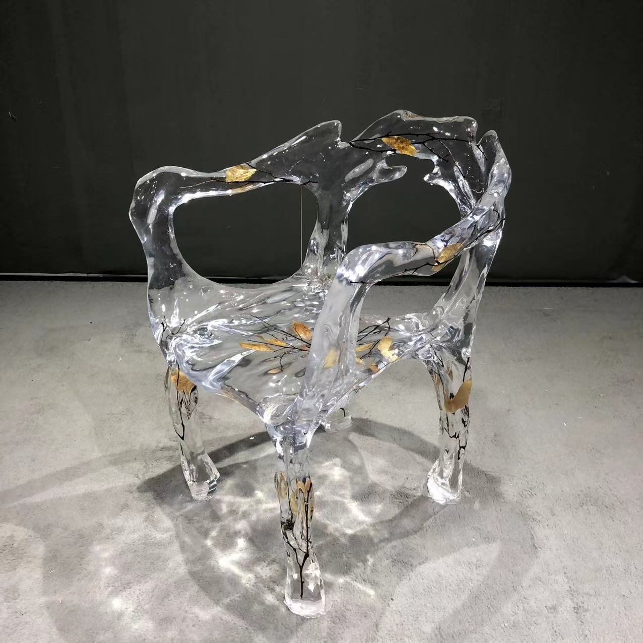 kazanahome-epoxy-resin-golden-leaf-chair-3